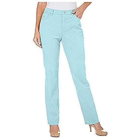 Gloria Vanderbilt Amanda Tapered Jean, Aqua Sky - Picture 1 of 4